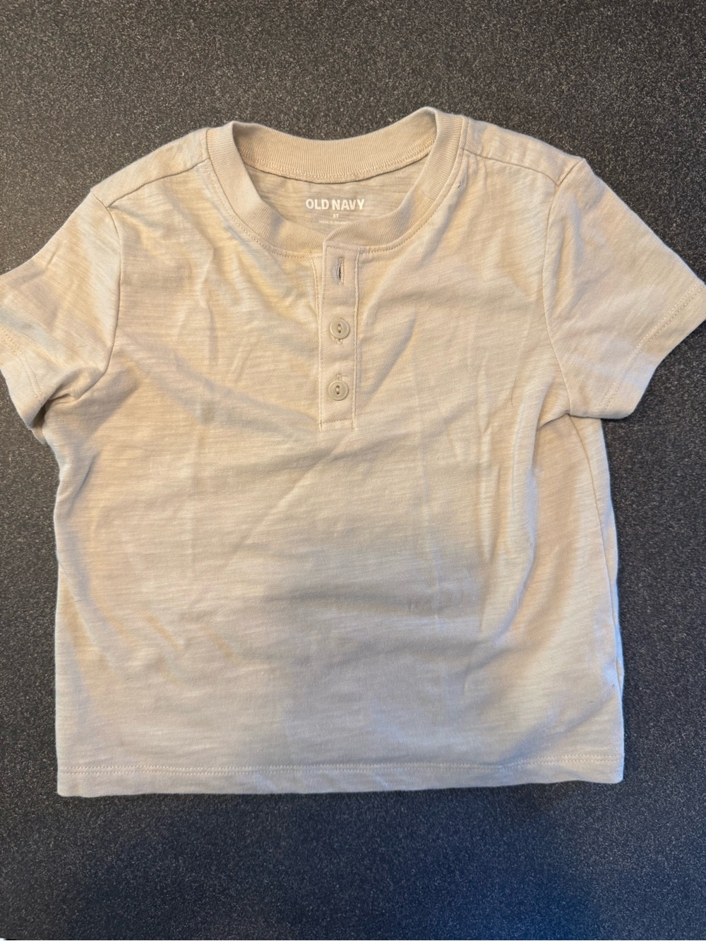 Old Navy Kids Short Sleeve Henley Tee in Beige